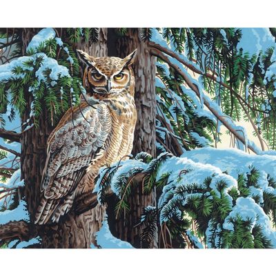 Paintworks - Paint by Number - 20&quot;x16&quot; - Great Horned Owl