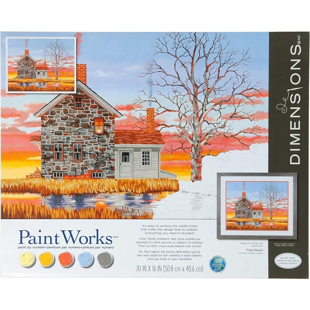 Paintworks - Paint by Number - 16&quot;x20&quot; - Home at sunset