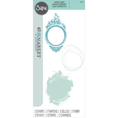 Sizzix - 49 and Market - Layered Clear Stamps - Artsy Regal Frame