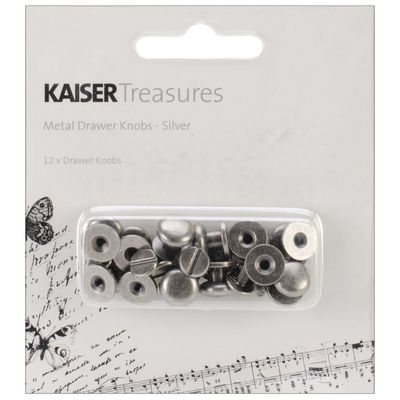 Kaisercraft - Metal Drawer Knobs - Silver - 12 pce -  0.375”