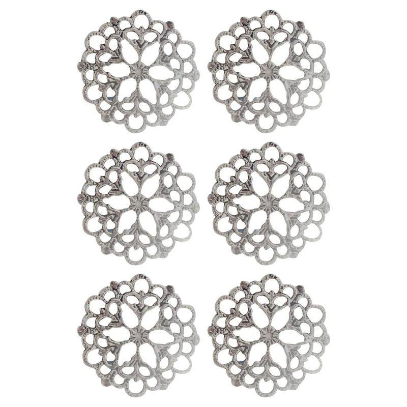 Ultimate Crafts - Petal Doily Metal Charm - 6 pce