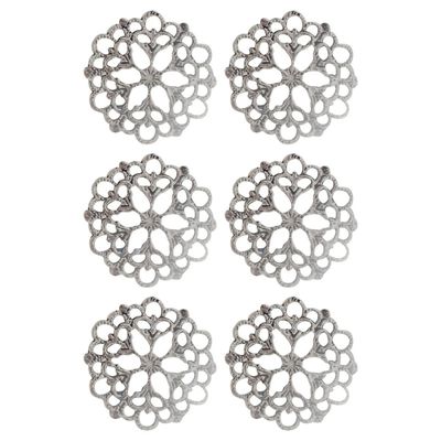 Ultimate Crafts - Petal Doily Metal Charm - 6 pce