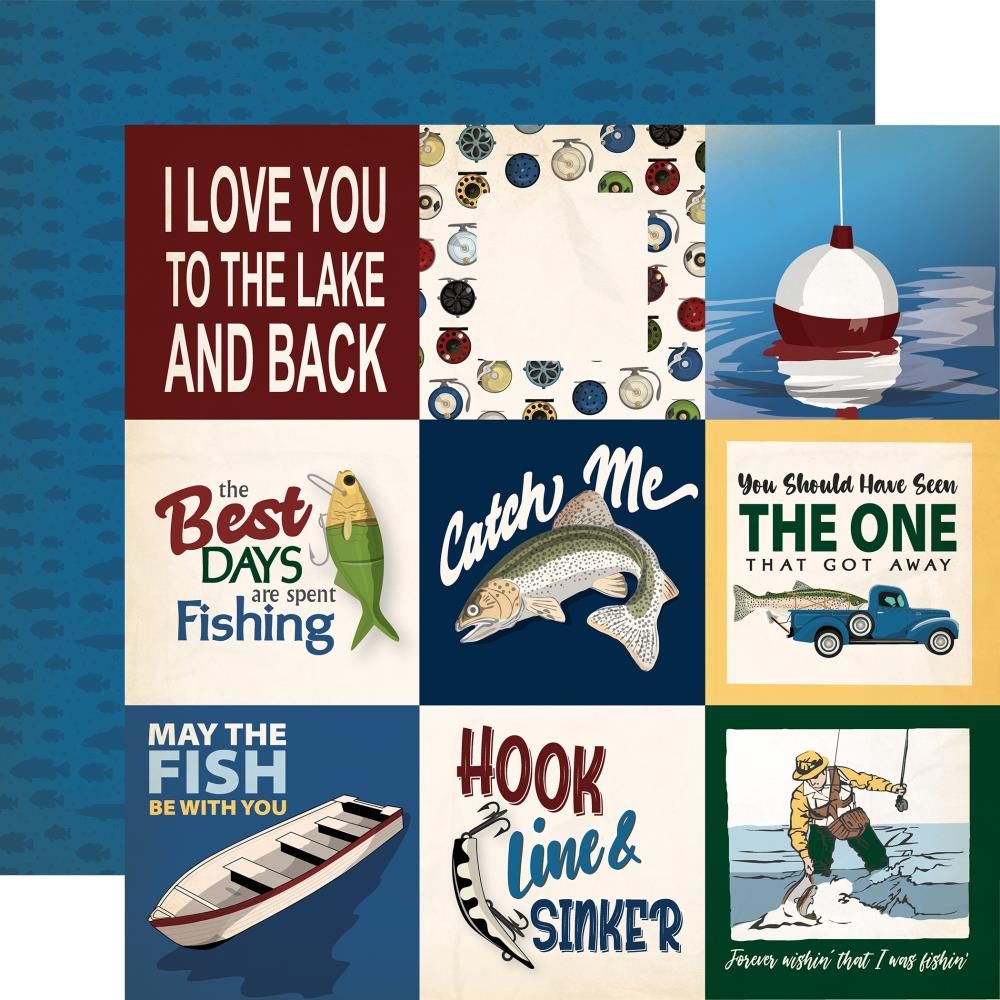 Carta Bella - Gone Fishing - 12&quot;x12&quot; Double-sided Paper - 4x4 Journaling Cards