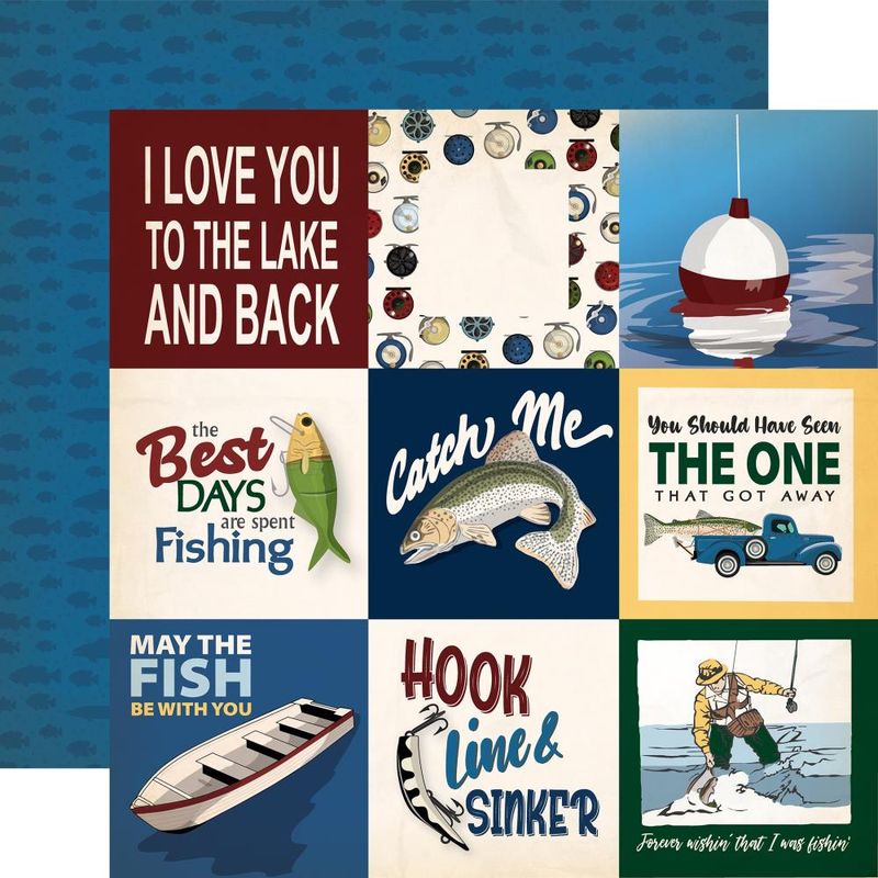 Carta Bella - Gone Fishing - 12&quot;x12&quot; Double-sided Paper - 4x4 Journaling Cards