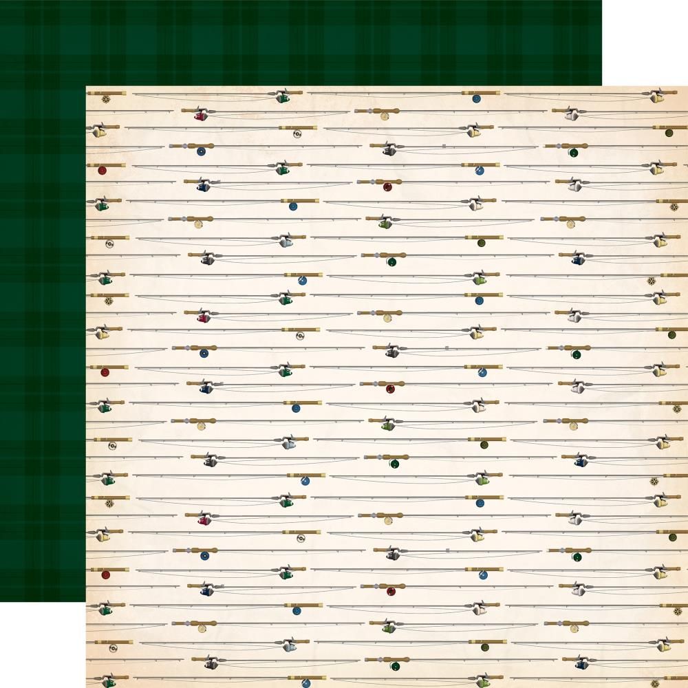 Carta Bella - Gone Fishing - 12&quot;x12&quot; Double-sided Paper - Gone Fishing Poles