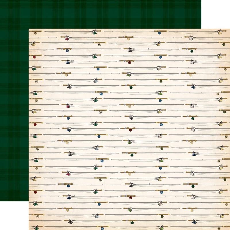 Carta Bella - Gone Fishing - 12&quot;x12&quot; Double-sided Paper - Gone Fishing Poles