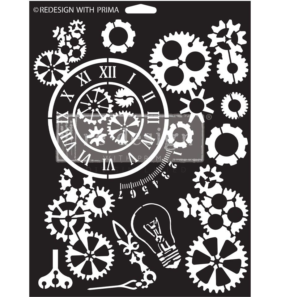 Prima Marketing - Re-Design - 9&quot;x12&quot; Stencil - Gear Works