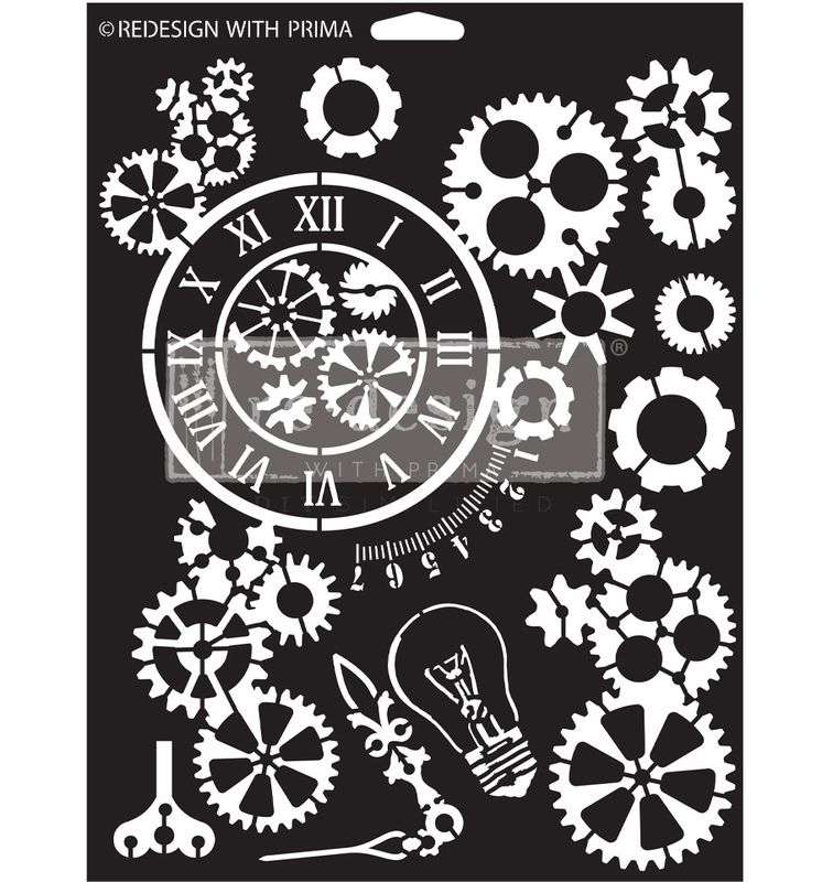 Prima Marketing - Re-Design - 9&quot;x12&quot; Stencil - Gear Works