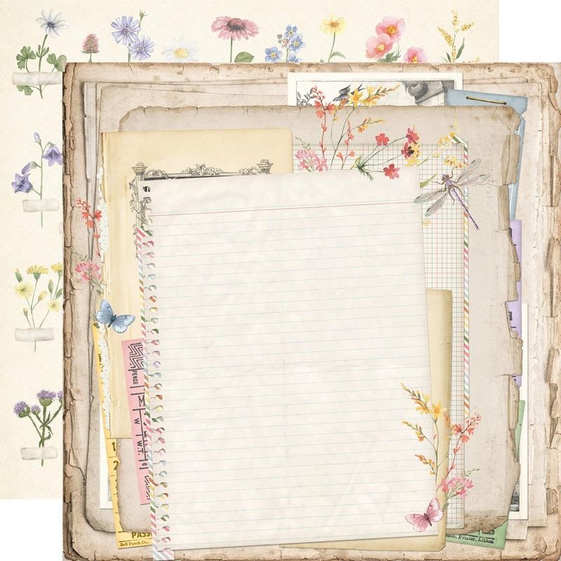 Simple Stories - Meadow Flowers - 12&quot;x12&quot; Double-sided Paper - Walk in Nature