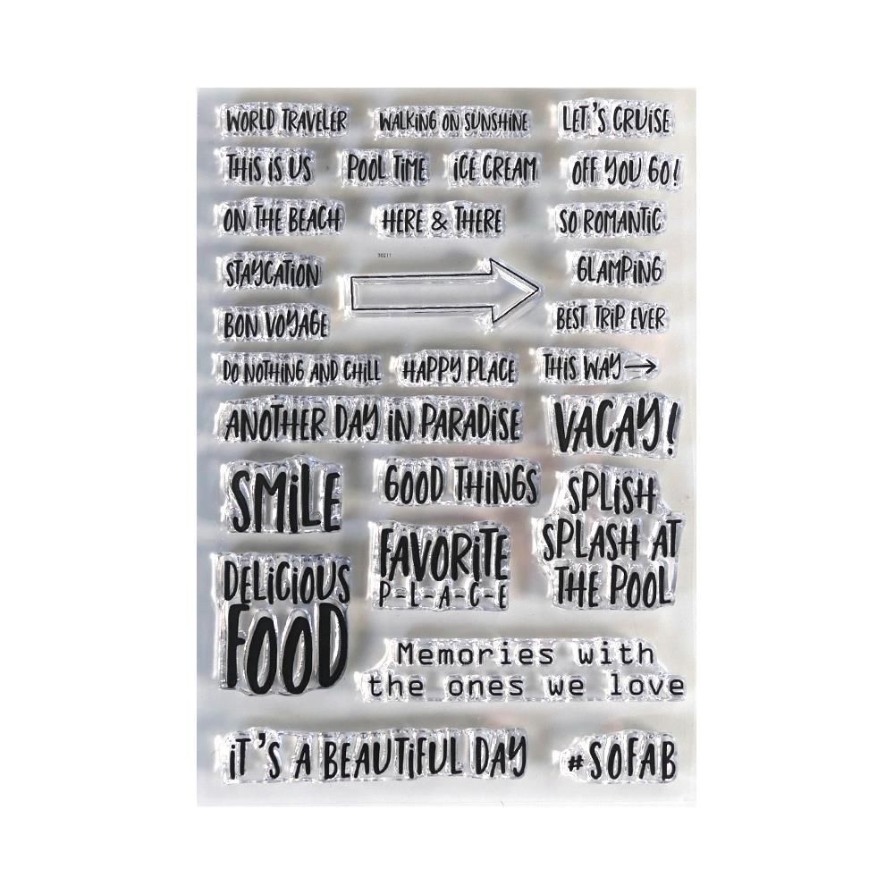 Elizabeth Craft Designs - Clear Stamps - Vacay Phrases
