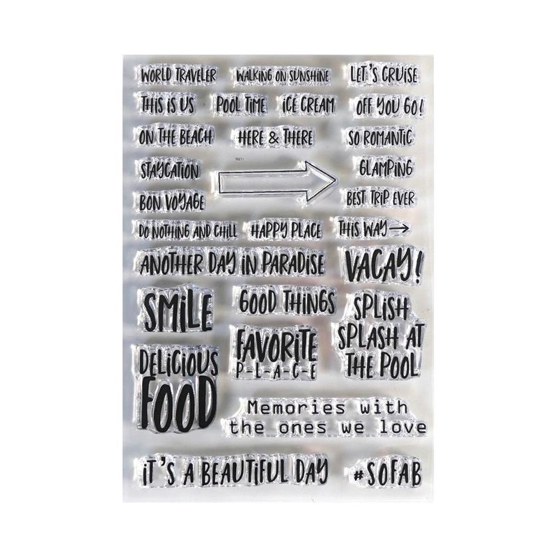 Elizabeth Craft Designs - Clear Stamps - Vacay Phrases