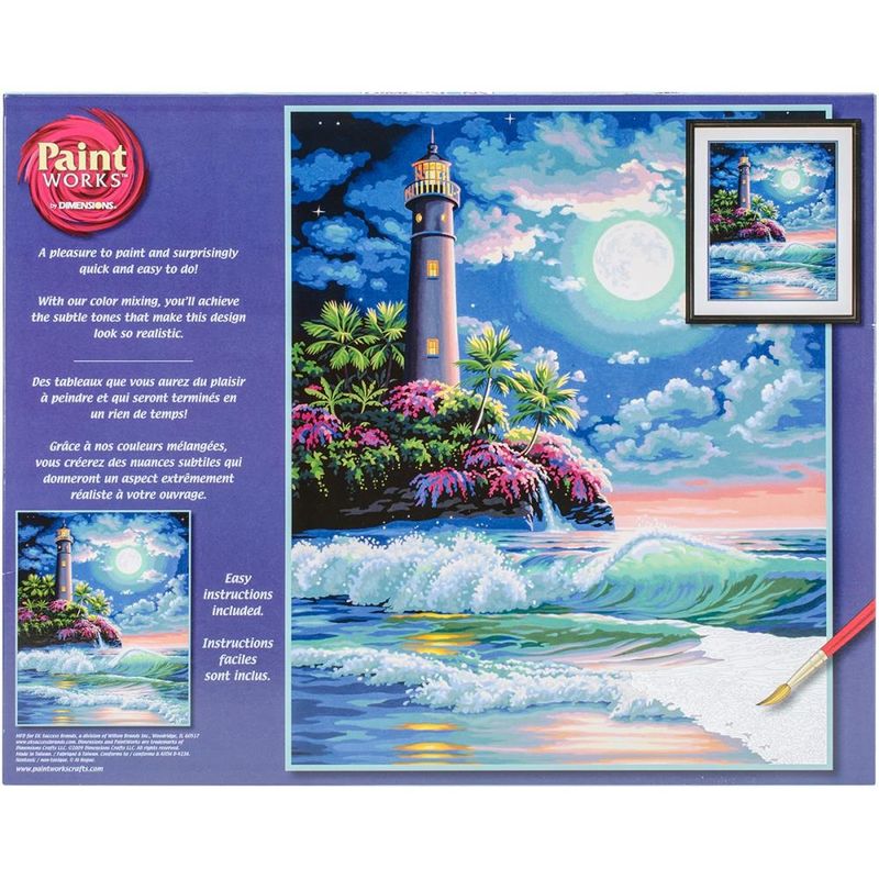 Paint Works - Paint by Number Kit - Lighthouse in Moonlight