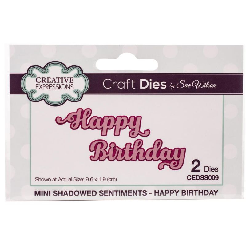 Creative Expressions - Craft Die - Mini Shadowed Sentiment - Happy Birthday