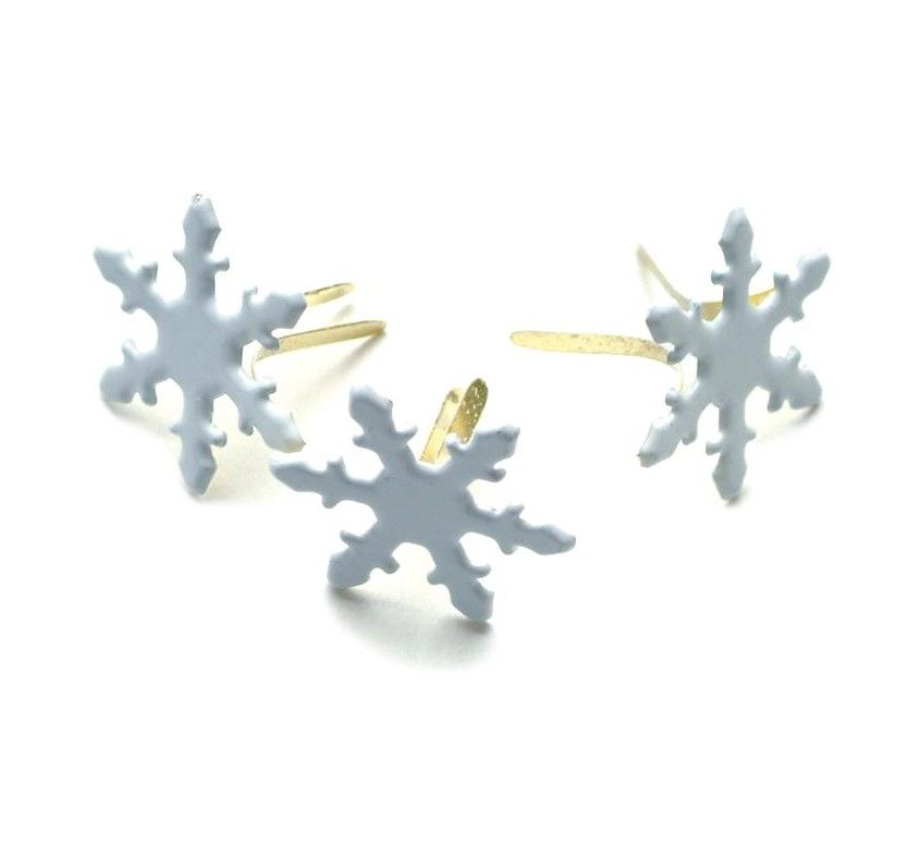 Creative Expressions - Painted Metal Fasteners - Snowflakes - White