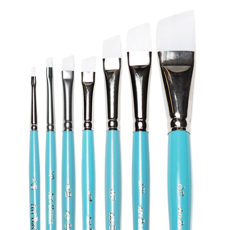 Art Basics - 126 Taklon Angle Shader Brushes - Various Sizes