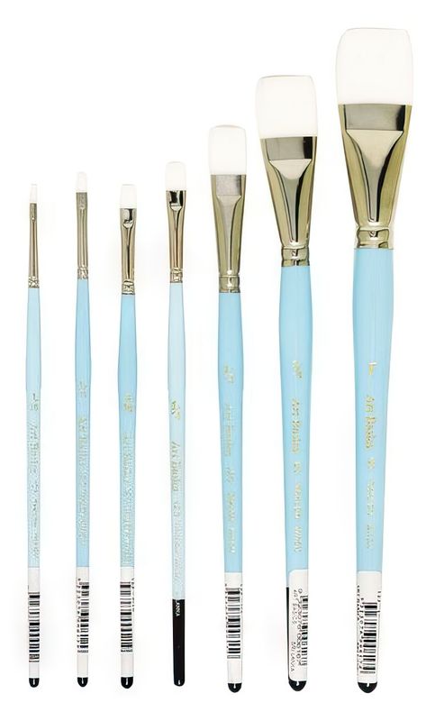 Art Basics - 123 Taklon Short Flat Brushes - Various Sizes