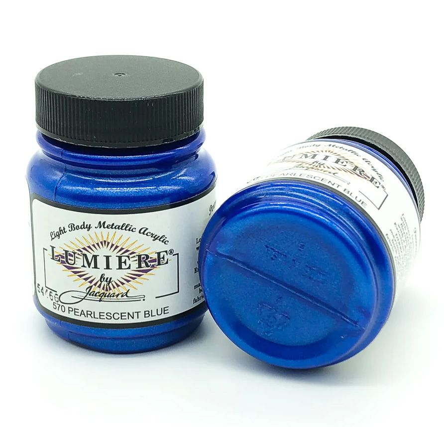 Jacquard - Lumiere Metallic Fabric Paint - 70ml - Pearlescent Blue