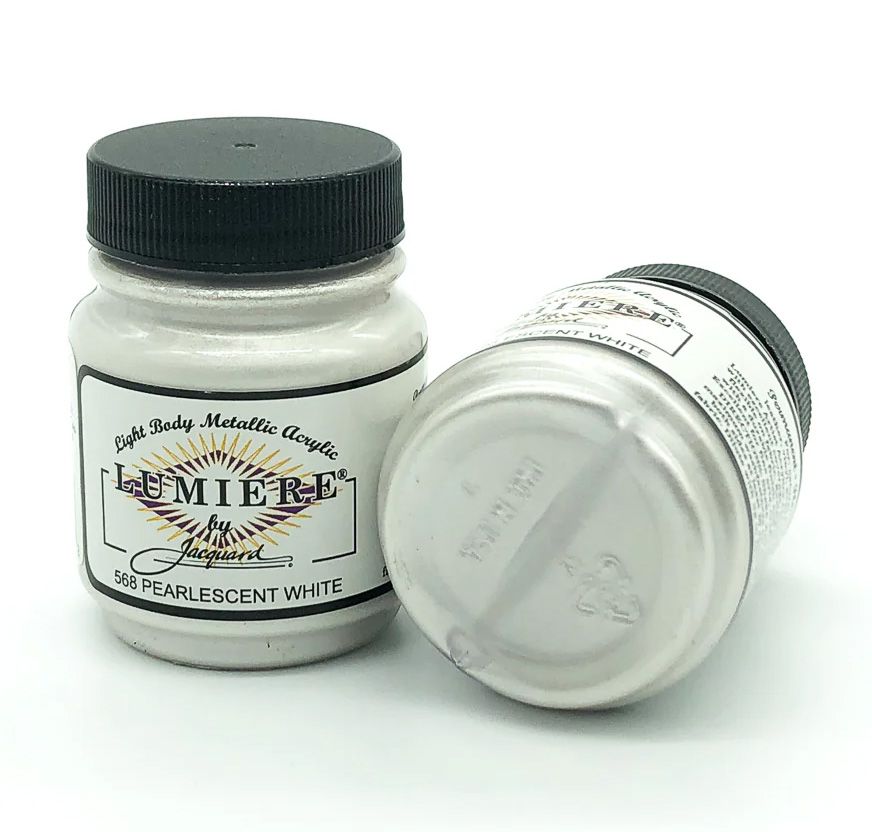 Jacquard - Lumiere Metallic Fabric Paint - 70ml - Pearlescent White