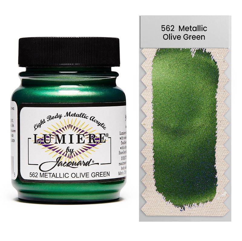Jacquard - Lumiere Metallic Fabric Paint - 70ml - Metallic Olive Green