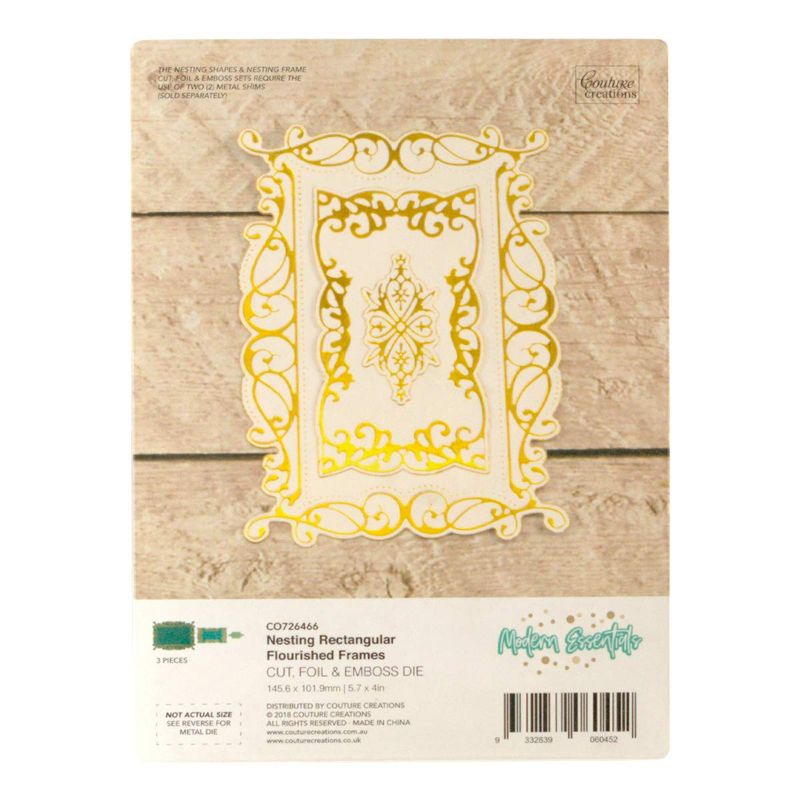 Couture Creations - Cut/Foil and Emboss - Nesting Rectangular Flourish Frames
