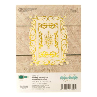 Couture Creations - Cut/Foil and Emboss - Nesting Rectangular Flourish Frames