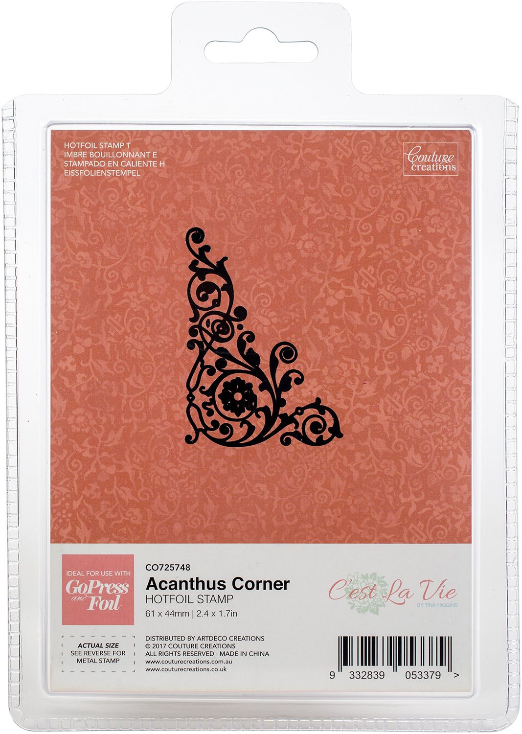 Couture Creations - Hot Foil Stamp/Die - Acanthus Corner