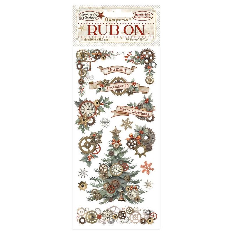 Stamperia - Gear up for Christmas - Rub-ons - Gears