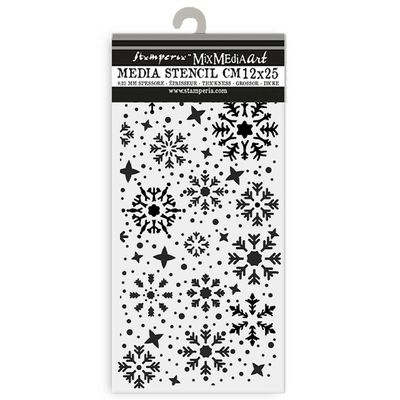 Stamperia - Gear up for Christmas - 12x25 Thick Stencil - Snowflakes