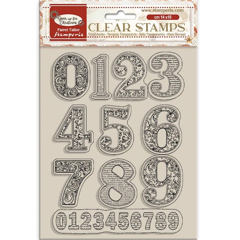 Stamperia - Gear up for Christmas - 14x18cm Acrylic Stamps - Numbers