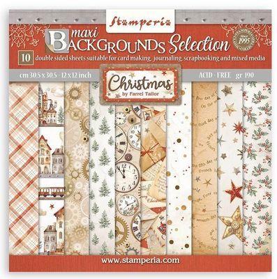 Stamperia - Gear up for Christmas - 12&quot;x12&quot; Double-sided Background  Paper Pad