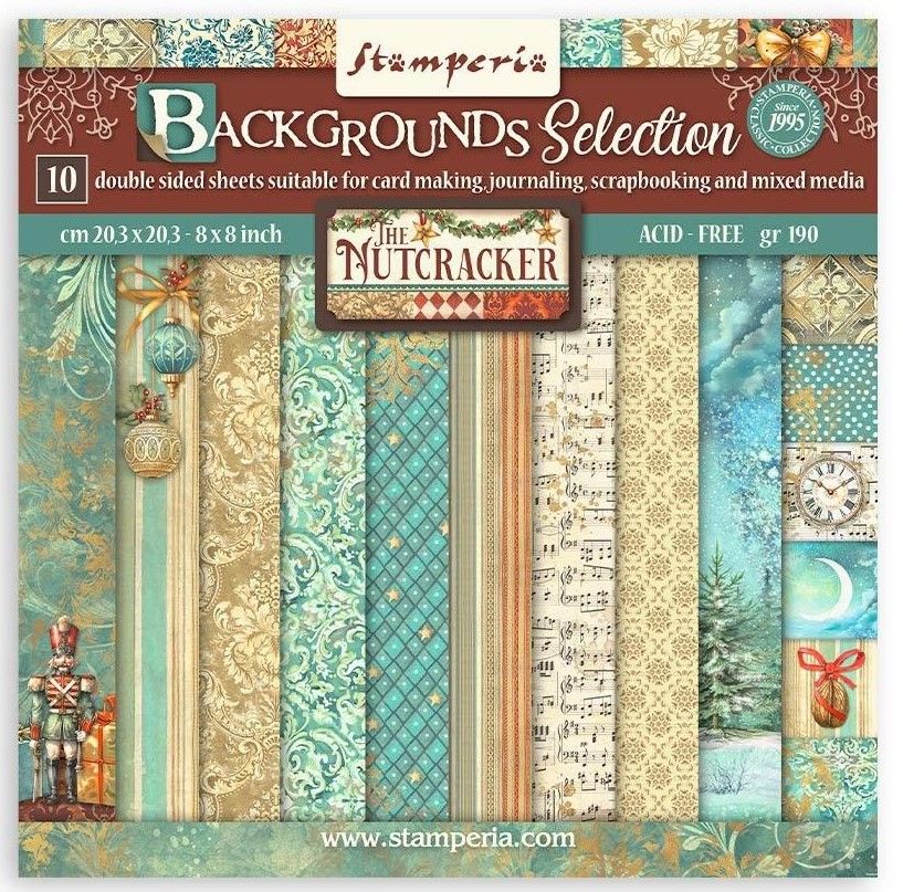 Stamperia - The Nutcracker - 8&quot;x8&quot; Double-sided Background  Paper Pad