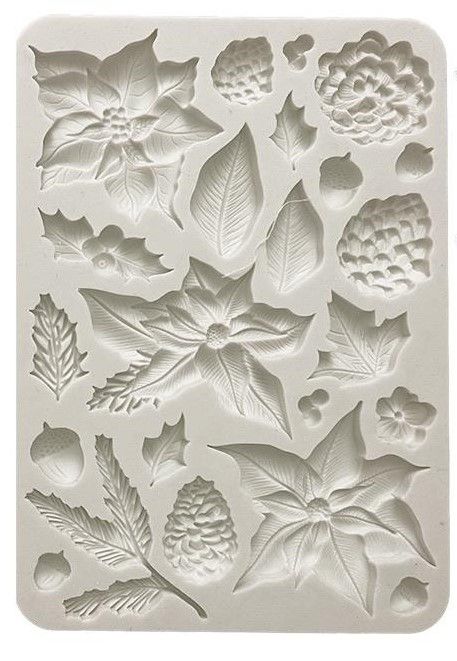 Stamperia - The Nutcracker - A5 Silicone Mould - Poinsettia and Pinecones