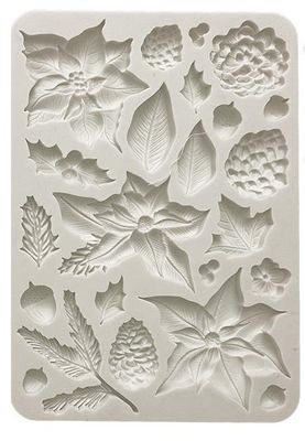 Stamperia - The Nutcracker - A5 Silicone Mould - Poinsettia and Pinecones