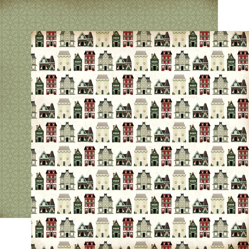 Carta Bella - A Vintage Christmas - 12&quot;x12&quot; Double-sided Paper - Christmas Village