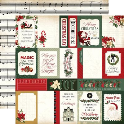 Carta Bella - A Vintage Christmas - 12&quot;x12&quot; Double-sided Paper - Multi Journaling Cards