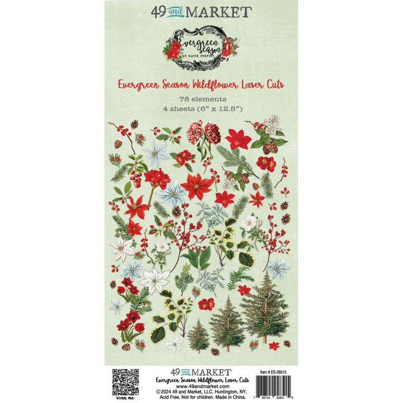 49 and Market - Evergreen Season - Laser Cuts Outs - Wildflowers