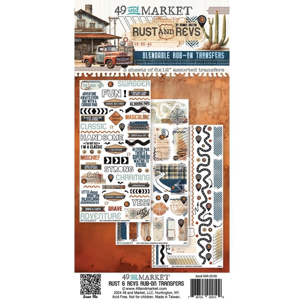 49 and Market - Rust and Revs - Rub-ons Transfers