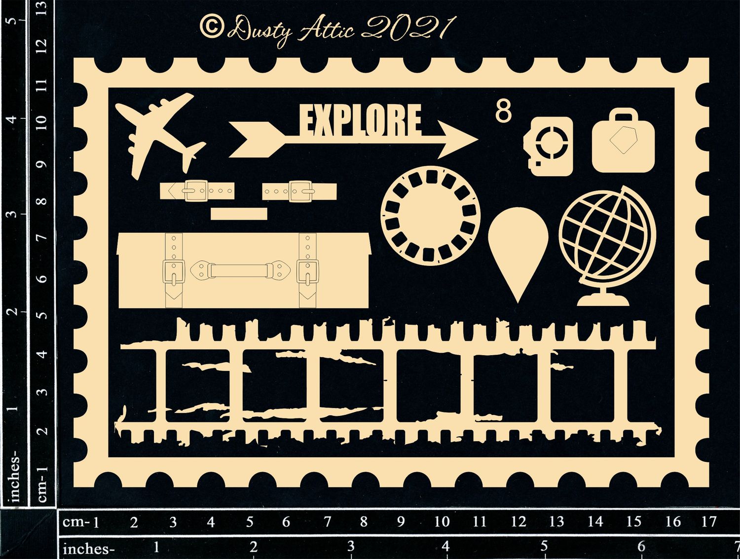 Dusty Attic - Chipboard -  Travel - Creative Frames #8
