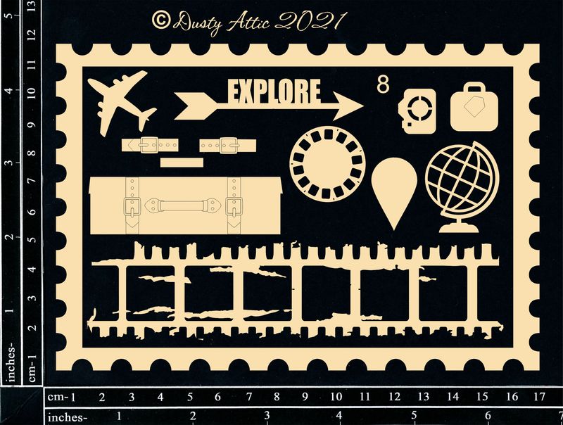 Dusty Attic - Chipboard -  Travel - Creative Frames #8