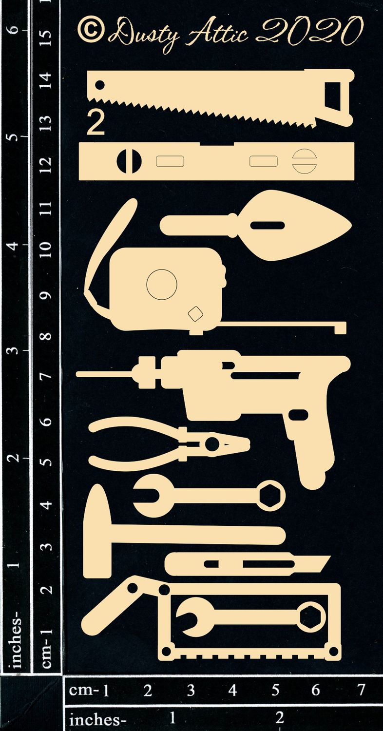Dusty Attic - Chipboard -  Mini Tool Set #2