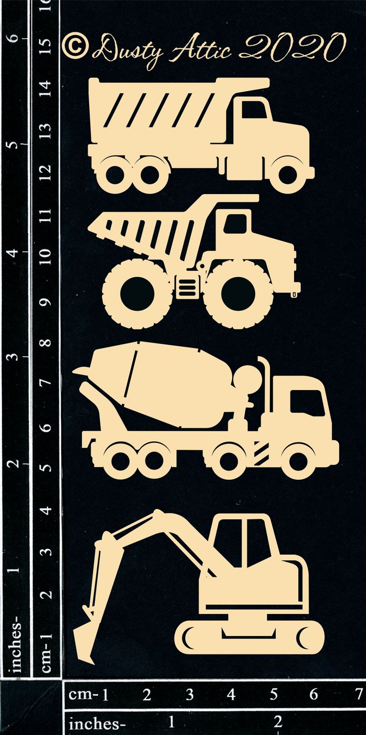 Dusty Attic - Chipboard -  Trucks and Diggers