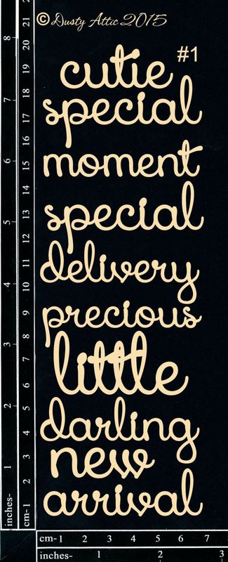 Dusty Attic - Chipboard - Baby - Baby Words #1