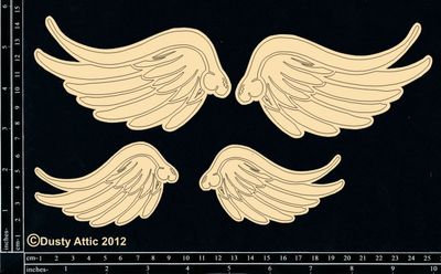 Dusty Attic - Chipboard -  Wings - Large