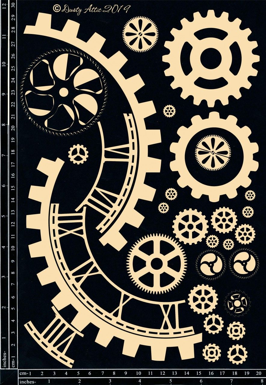 Dusty Attic - Chipboard - Steampunk and Industrial - Time Travel - Designed by Antonis Tzanidakis