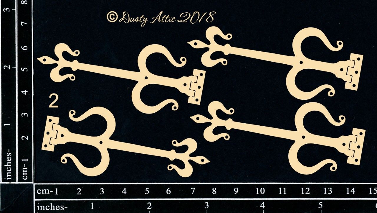 Dusty Attic - Chipboard - Steampunk and Industrial - Decorative Hinges #2 - Small