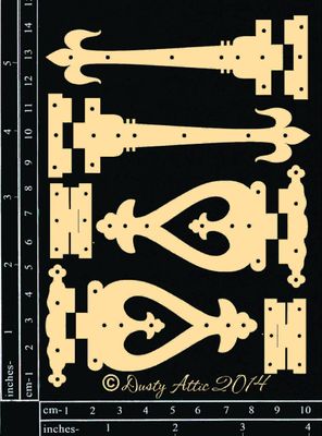 Dusty Attic - Chipboard - Steampunk and Industrial - Decorative Hinges