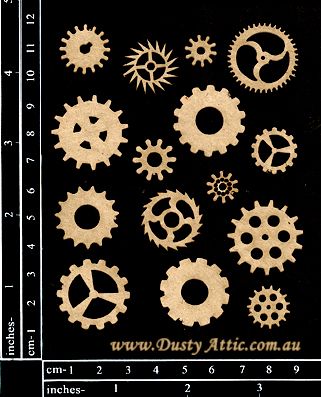 Dusty Attic - Chipboard - Steampunk and Industrial - Mini Cogs