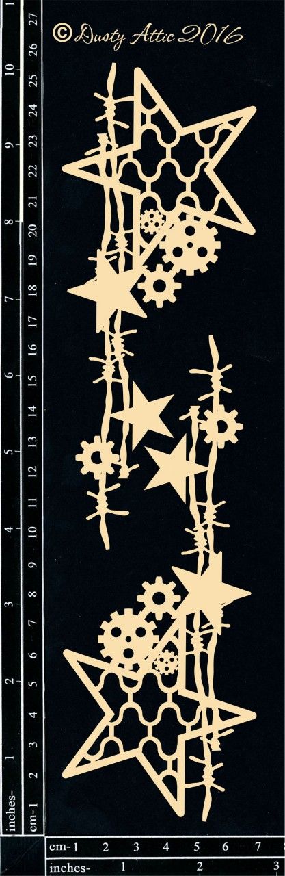 Dusty Attic - Chipboard - Steampunk and Industrial - Industrial Barbed Stars