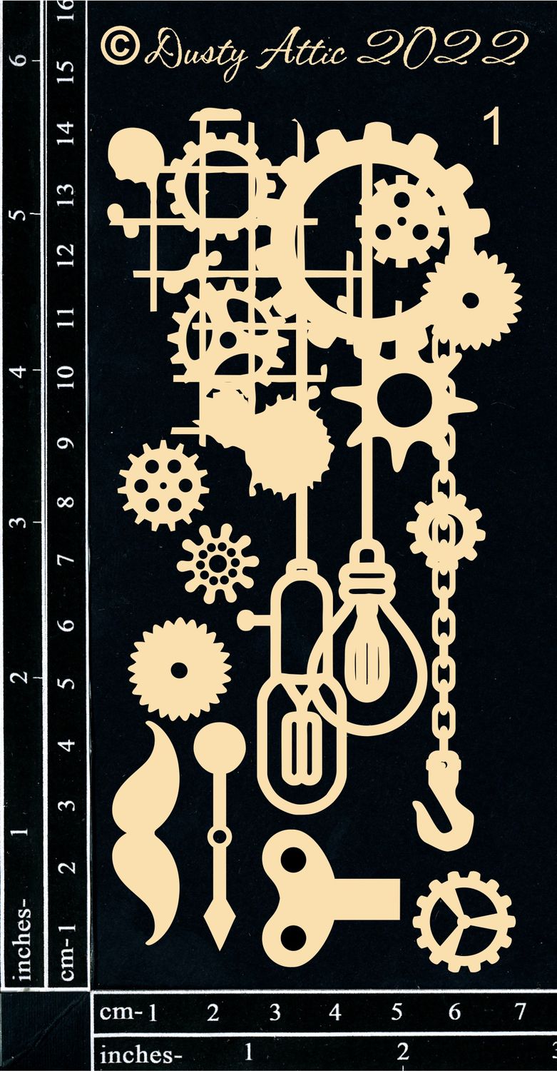 Dusty Attic - Chipboard - Steampunk and Industrial - Industrial Cluster #1