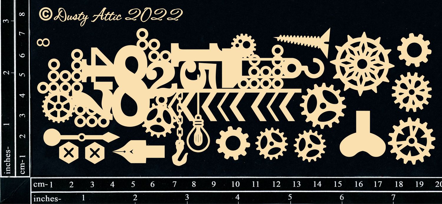 Dusty Attic - Chipboard - Steampunk and Industrial - Industrial Cluster #8
